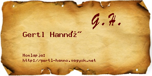 Gertl Hannó névjegykártya